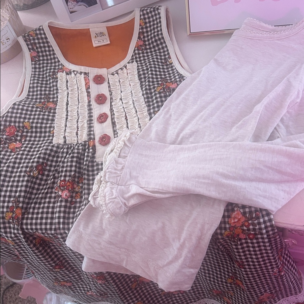 Wildflowers girls size 8 Bundle set Dress & Long sleeve matching top